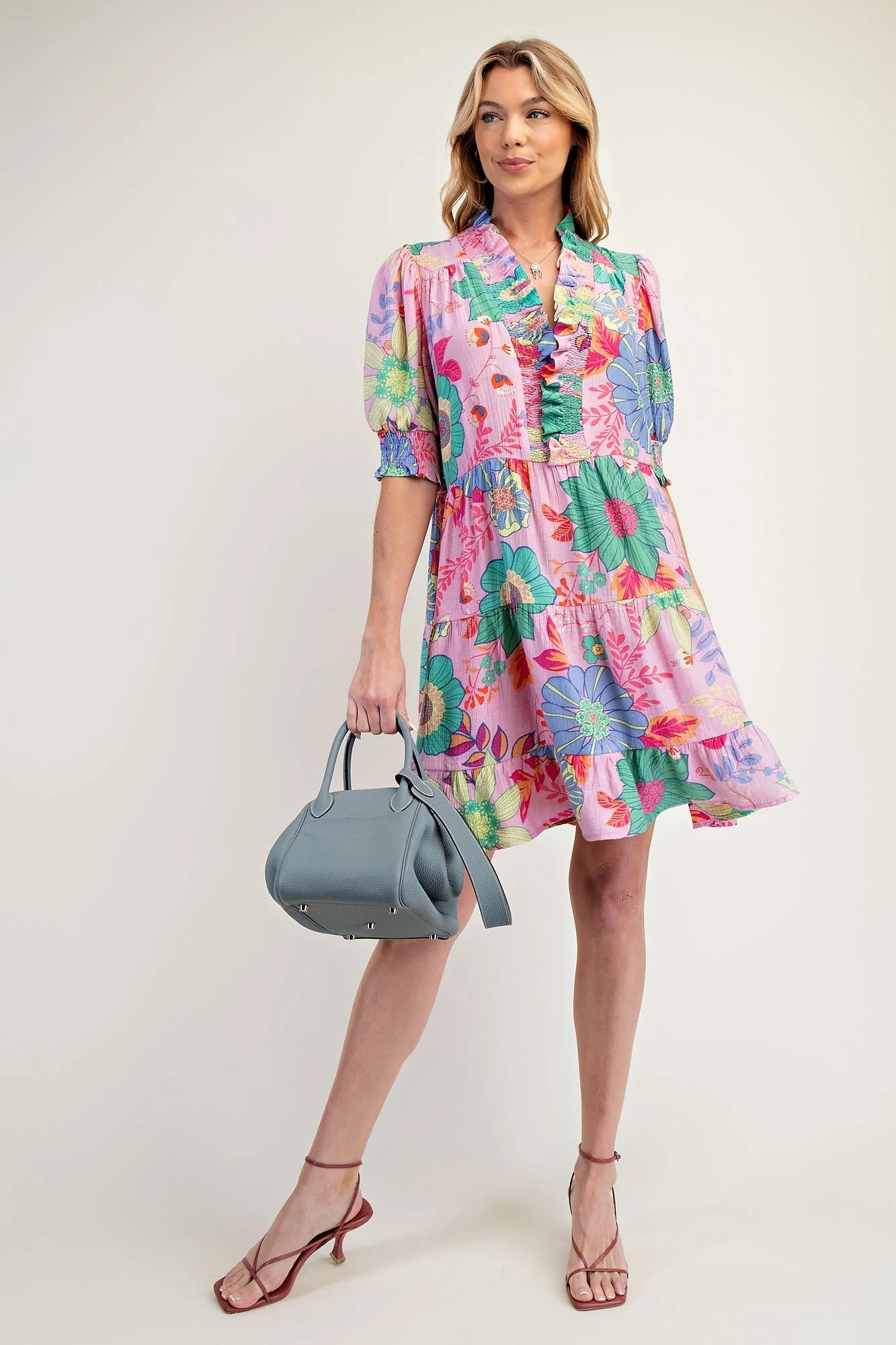 Peach Blossom Dress - Powder Pink