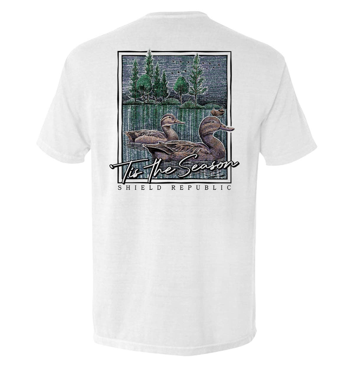 Tis the Season Duck: White / Comfort Colors Pocket Tee