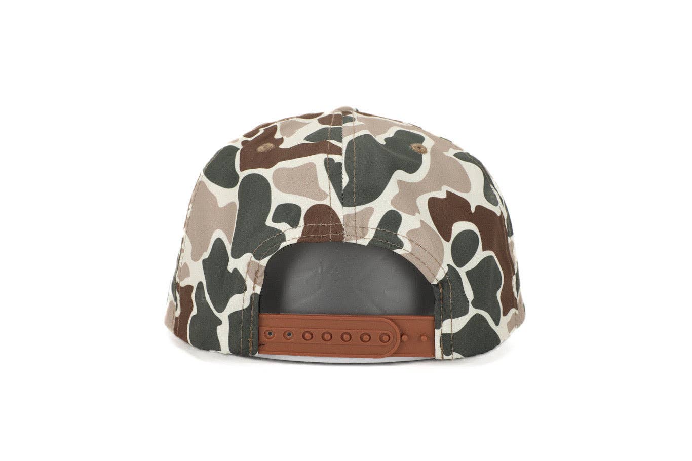 American Flyway Waterfowl - Leather Patch Green and Brown Camo Vintage Rope Old School Hat