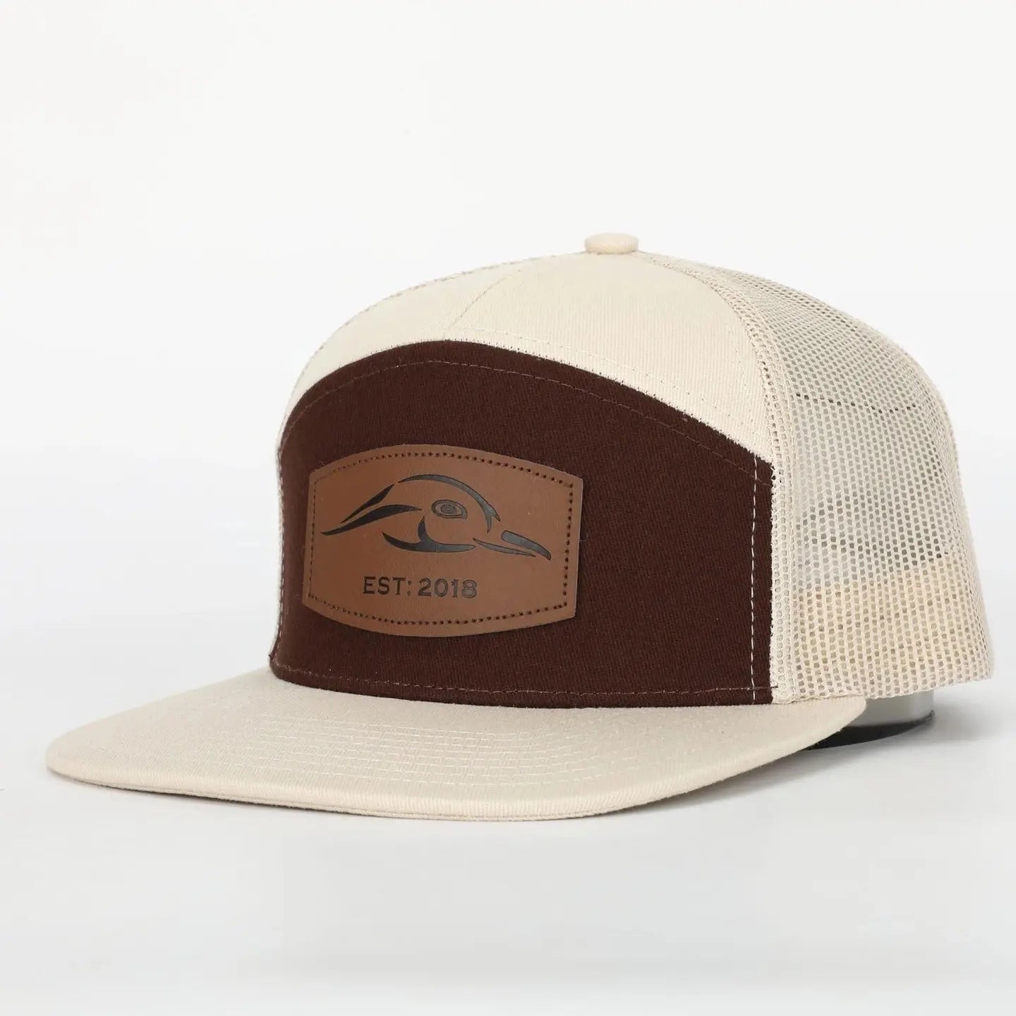 Leather Patch 7 Panel Trucker Hat