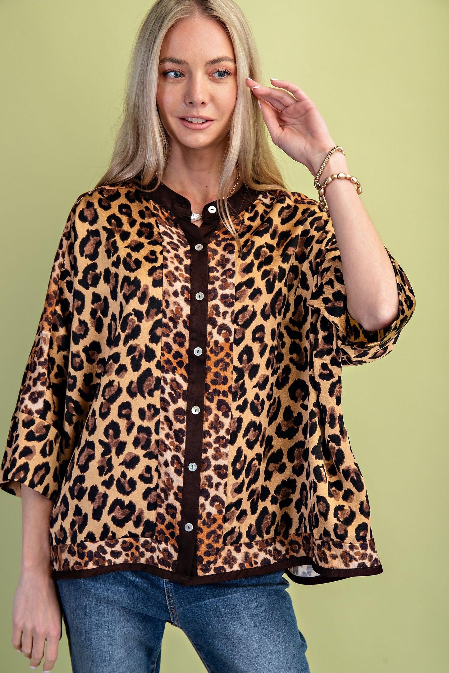 Leopard Short Sleeve Blouse