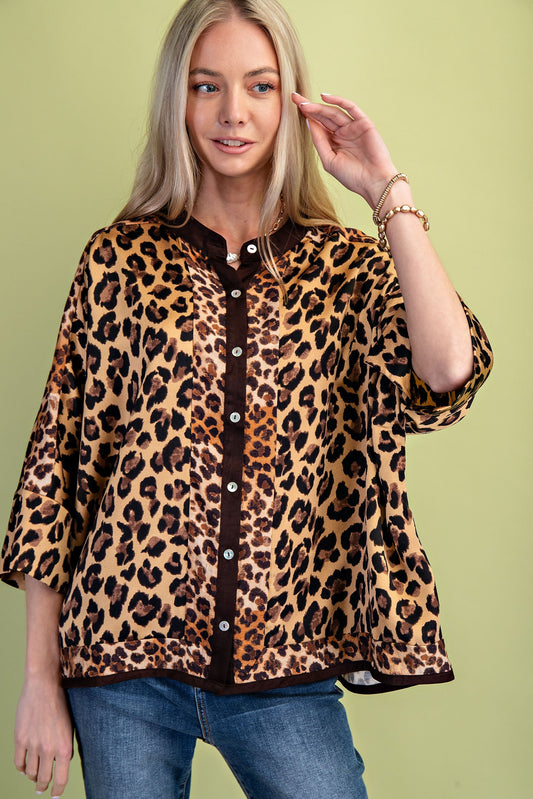 Leopard Short Sleeve Blouse