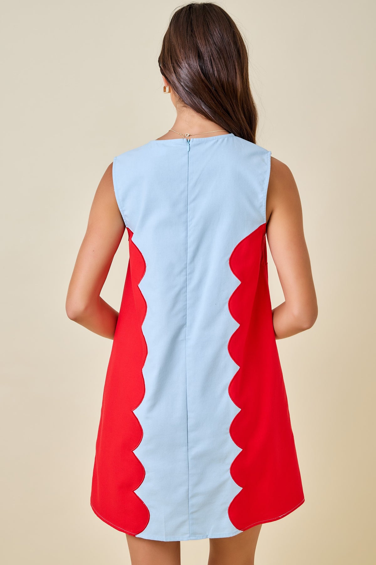 Sleeveless Scalloped Dress