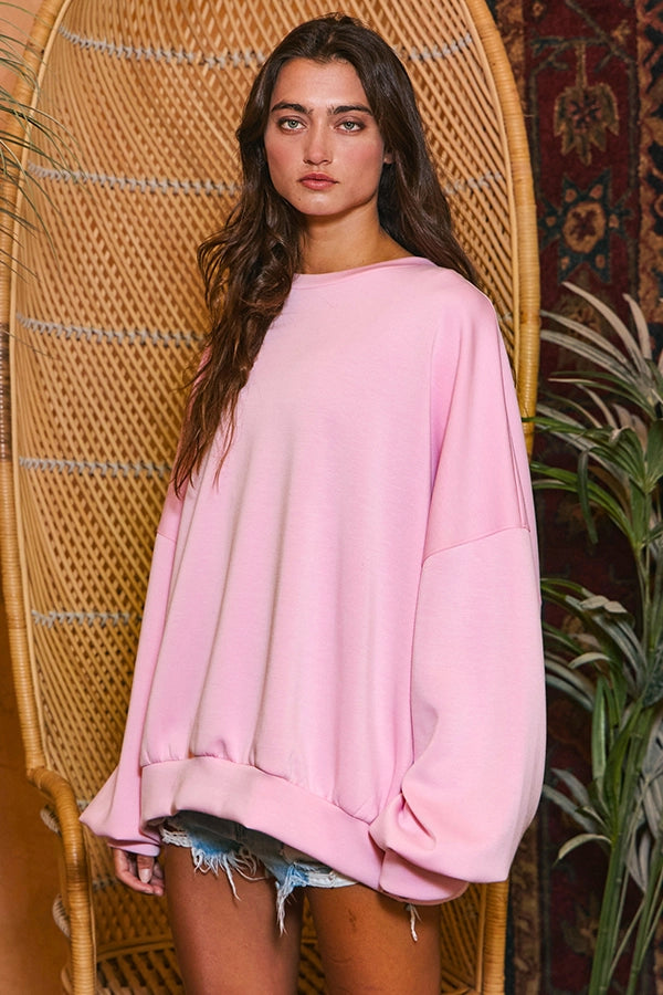 Oversized Solid Super Soft Scuba Sweatshirt - SALE