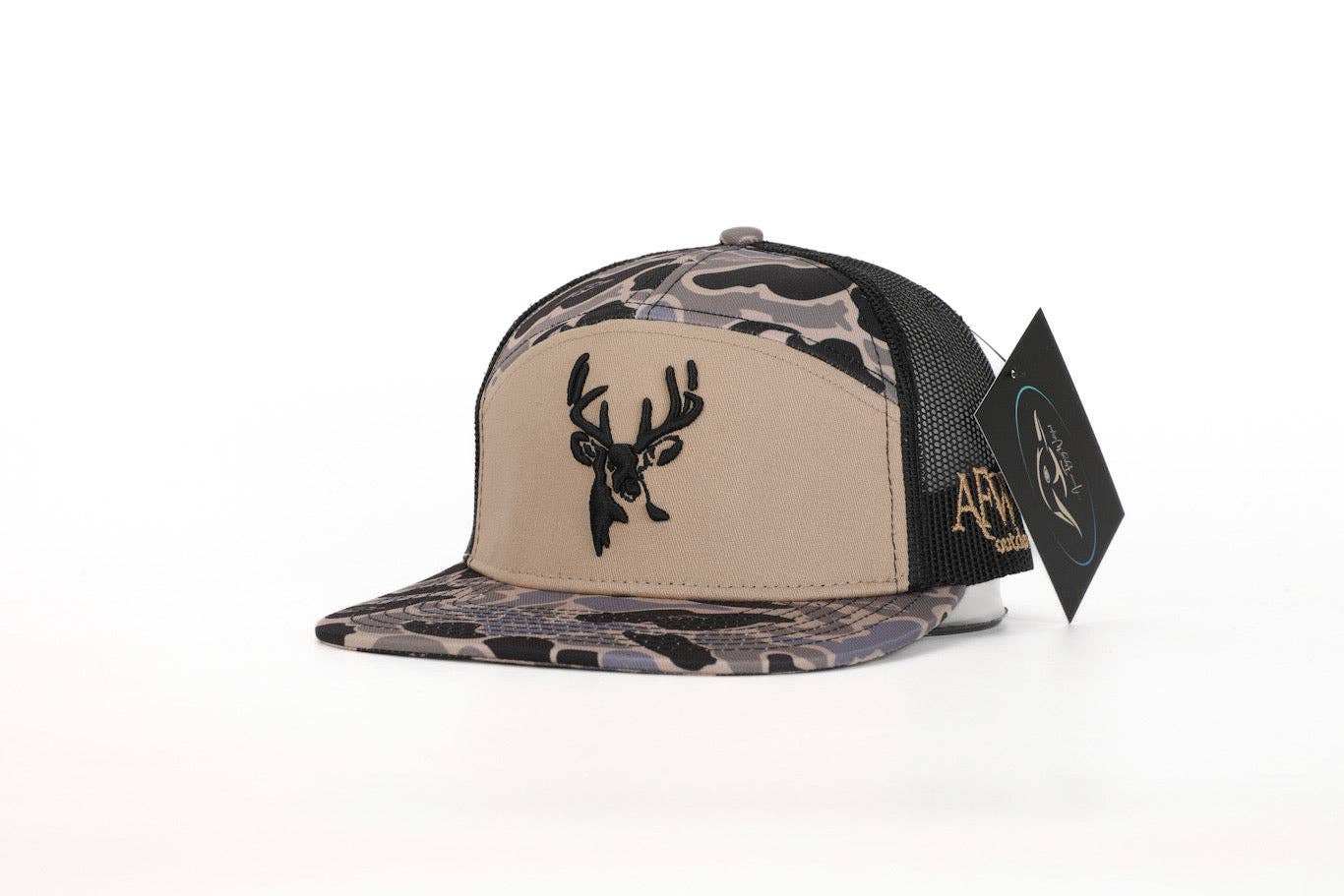 American Flyway Waterfowl - Deer 7 Panel Hardwoods II AFW Style w- 3 D Puff and Black Mesh