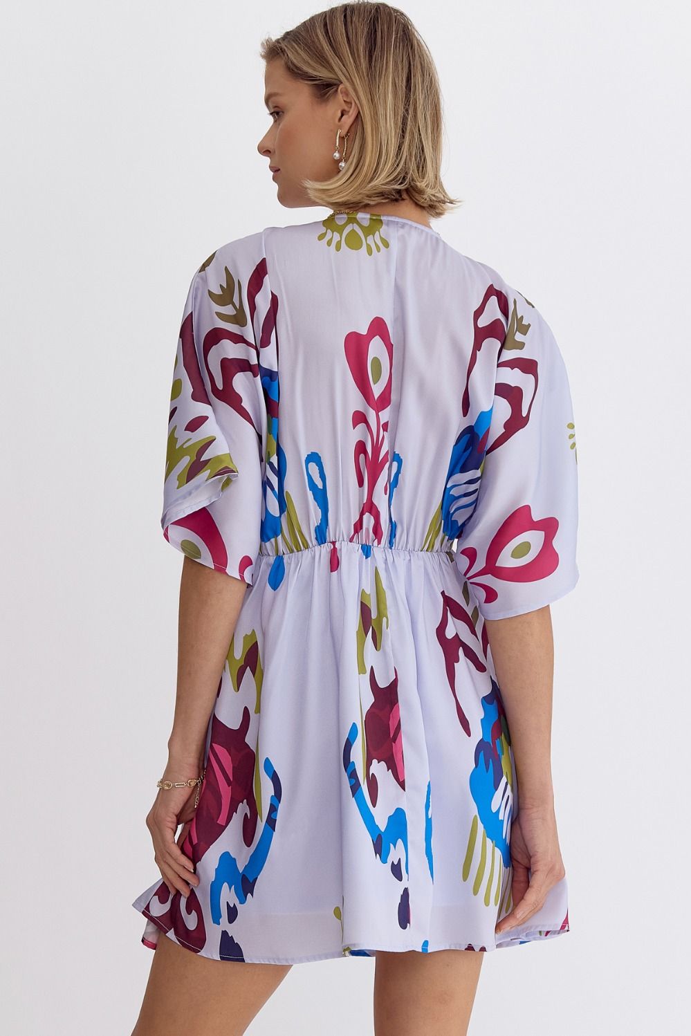 Entro Printed Babydoll Mini Dress